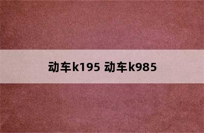 动车k195 动车k985